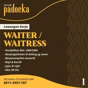Lowongan Kerja Waiter/ess, Tenaga Serabutan untuk Ayam Padoeka di Denpasar