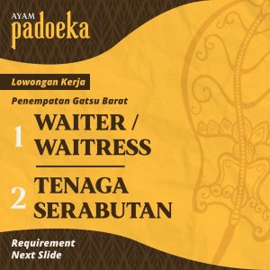 Lowongan Kerja Waiter/ess, Tenaga Serabutan untuk Ayam Padoeka di Denpasar