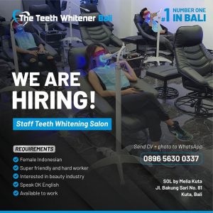 Lowongan Kerja Staff Teeth Whitening Salon untuk The Teeth Whitening di Bali