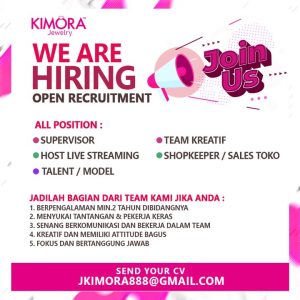 Lowongan Kerja Supervisor, Host, Talent / Model, Team Kreatif, Shopkeeper Kimora Jewelery di Bali