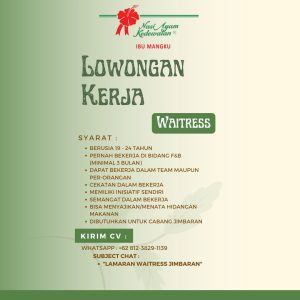 Lowongan Kerja Administrasi, Waitress, Kasir untuk Nasi Ayam Kedewatan Ibu Mangku di Bali