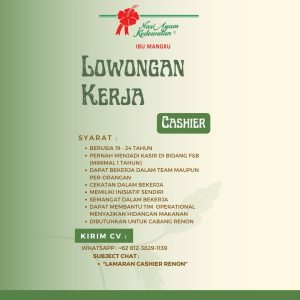 Lowongan Kerja Administrasi, Waitress, Kasir untuk Nasi Ayam Kedewatan Ibu Mangku di Bali