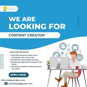Lowongan Kerja sebagai Content Creator untuk Lesku.id penempatan kerja di Kesiman, Denpasar  
