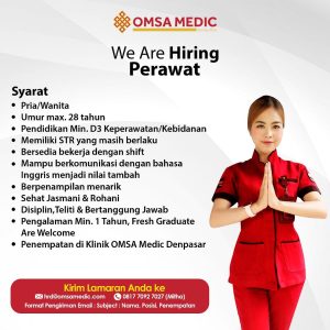 Lowongan Kerja Driver, Perawat, Dokter Umum, Staff Pajak dan Admin Optik untuk OMSA Medic