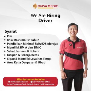 Lowongan Kerja Driver, Perawat, Dokter Umum, Staff Pajak dan Admin Optik untuk OMSA Medic