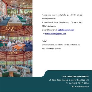 Lowongan Kerja Junior Sous Chef, CDP, Engineering, Butcher, Daily Worker untuk Cretya Ubud di Gianyar 
