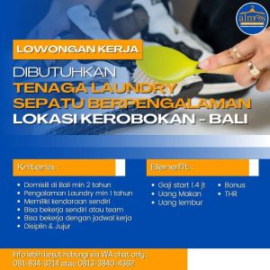 Lowongan Kerja Kasir & Checker, Tenaga Cuci, Tenaga Setrika untuk Almos Laundry di Kerobokan, Badung