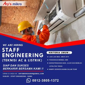 Lowongan Kerja Pramuniaga, Gudang dan Engineering untuk Ary’s Mikro di Bali