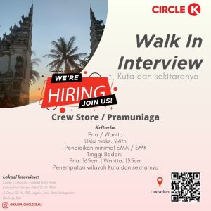 Lowongan Kerja sebagai Pramuniaga (Crew Store untuk Circle K di Bali
