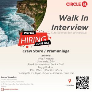 Lowongan Kerja sebagai Pramuniaga (Crew Store untuk Circle K di Bali
