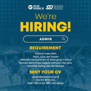 Lowongan Kerja Personal Assistant, Admin, Coach untuk Kelas Renang ID penempatan kerja di Bali 

