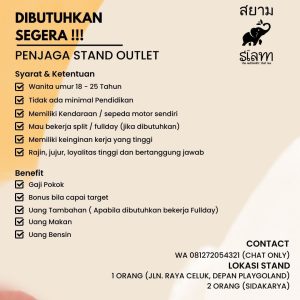 Lowongan Kerja sebagai Penjaga Stand Outlet untuk Siam Thai Tea penempatan kerja di Bali 
