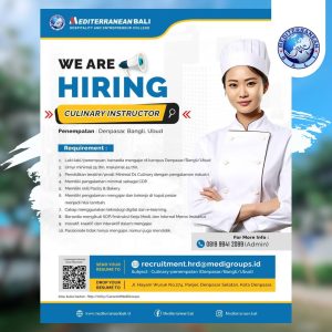 Lowongan Asst. Manager, Staff Mahasiswa, dan Instructor untuk Mediterranean di Bali