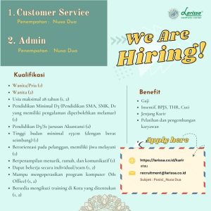 Lowongan Kerja Manager, Spv Operasional, Dokter, Apoteker, Admin, dll untuk Larissa Aesthetic Center di Badung