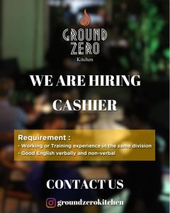 Lowongan Kerja Waitress, Bartender, Kasir untuk Ground Zero Kitchen penempatan kerja di Legian, Badung