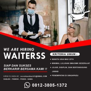Lowongan Kerja sebagai Staff Waitress dan Staff Kitchen untuk Fin Wok penempatan di Singapadu, Gianyar 
