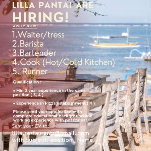 Lowongan Kerja sebagai Waiter/es, Barista, Bartender, Cook, Runner untuk Lilla Pantai di Sanur, Denpasar
