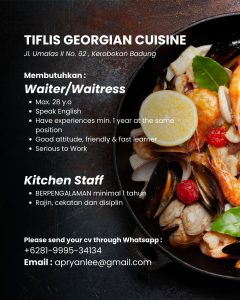 Lowongan Kerja Waiter/ Waitress & Kitchen untuk Tiflis Georgian Cuisine penempatan di Kerobokan, Badung