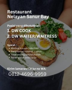 Lowongan Kerja Daily Worker sebagai Cook dan Waiter/Waitress untuk Nelayan Sanur Bay di Denpasar