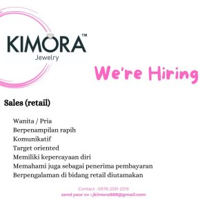Lowongan Kerja Sales, Host, Talent, Spv Sales, Digital Marketing untuk Kimora Jewelry di Bali