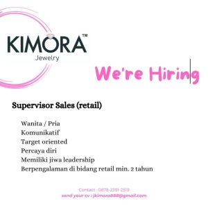 Lowongan Kerja Sales, Host, Talent, Spv Sales, Digital Marketing untuk Kimora Jewelry di Bali