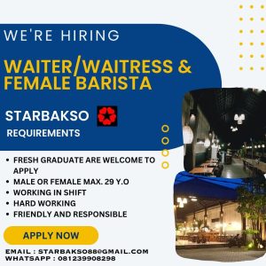 Lowongan Kerja sebagai Staff Waiter / Waitress dan Female Barista untuk Star Bakso di Ubud, Gianyar
