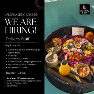 Lowongan Kerja Sebagai Delivery Staff, Head Cook, Cook dan Store Manager untuk Bali Floating Kitchen Penempatan di Canggu, Badung