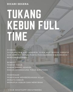 Lowongan Kerja Sebagai Tukang Kebun dan Housekeeping untuk Codyard Luxury Suites Penempatan di Mengwi, Badung