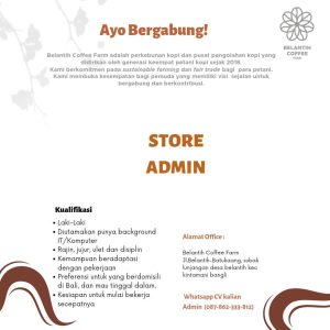 Lowongan Kerja Sebagai Admin untuk Belantih Coffee Farm Penempatan di Bangli