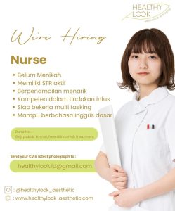 Lowongan Kerja Sebagai Nurse untuk Healthy Look Aesthetic Penempatan di Ubud, Gianyar