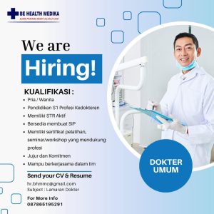 Lowongan Kerja Sebagai Dokter Umum, Perawat, Apoteker, Accounting, Asst. Apoteker untuk Be Health Medika Penempatan di Bali