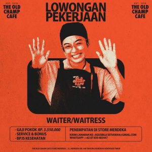 Lowongan Kerja Sebagai Waiter/ss untuk The Old Champ Cafe Penempatan di Denpasar