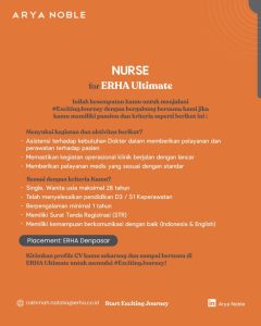 Lowongan Kerja Sebagai Asisten Apoteker, Nurse, Dokter untuk Erha Ultimate Penempatan di Denpasar