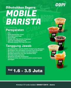 Lowongan Kerja Sebagai Mobile Barista untuk Gopi Bali Penempatan di Denpasar