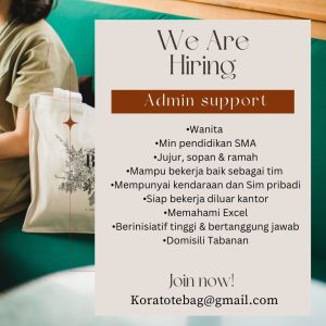 Lowongan Kerja Sebagai Admin Support untuk Koratote  Penempatan di Tabanan 