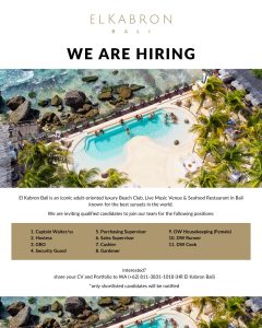 Lowongan Kerja Sebagai Captain Waiter/ss, Hostess, GRO, Security Guard, Purchasing SPV, Dll  untuk El Kabron Bali  Penempatan di Pecatu, Badung