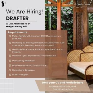 Lowongan Kerja Sebagai Drafter untuk Tarita Furniture Penempatan di Mengwi, Badung