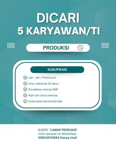 Lowongan Kerja Sebagai Staff Produksi untuk Bakery Penempatan di Kesiman, Denpasar