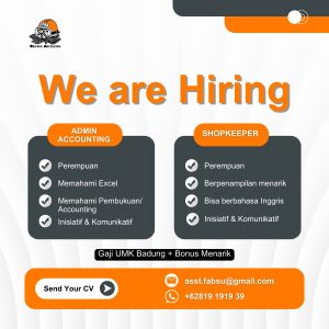Lowongan Kerja Sebagai Admin Accounting, Shopkeeper untuk Orange Mechanik Penempatan di Kerobokan, Badung