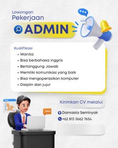 Lowongan Kerja Sebagai Admin untuk Damasta Seminyak Penempatan di Badung