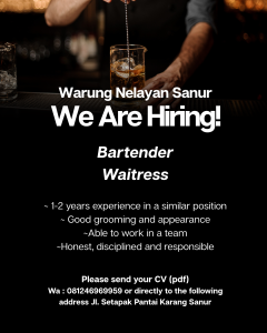 Lowongan Kerja Sebagai Bartender, Waitress untuk Warung Nelayan Sanur Penempatan di Denpasar