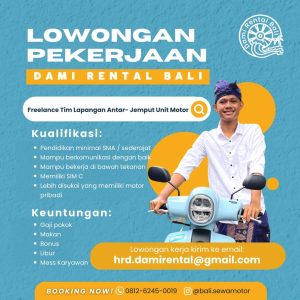 Lowongan Kerja Sebagai Freelance Runner - Tim Lapangan Antar/Jemput untuk Dami Rental Bali Penempatan di Denpasar
