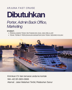 Lowongan Kerja Sebagai Porter, Admin Back Office, Marketing untuk Arjuna Bar Restaurant Penempatan di Sanur, Denpasar