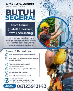 Lowongan Kerja Sebagai Staff Teknisi (Install & Service) dan Staff Accounting untuk Mega Karya Adiputra Penempatan di Denpasar