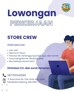 Lowongan Kerja Sebagai Store Crew untuk Kings Petshop Penempatan di Kuta, Badung