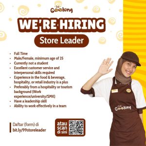 Lowongan Kerja Sebagai Store Leader untuk Roti Goolung Penempatan di Panjer, Denpasar