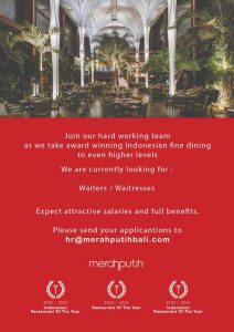 Lowongan Kerja Sebagai Waiter/Waitress untuk Merah Putih Bali Penempatan di Kerobokan, Badung