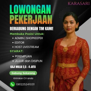 Lowongan Kerja Sebagai Admin/Shopkeeper, Editor, Host Livestream untuk Karasari Bali Penempatan di Badung