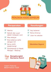 Lowongan Kerja Sebagai  Penjaga Kios Dimsum untuk Penempatan di Mengwi, Badung