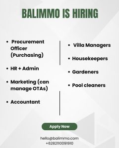 Lowongan Kerja Sebagai Procurement Officer (Purchasing), HR+Admin, Marketing, Accountant, Dll untuk BALIMMO Penempatan di Badung